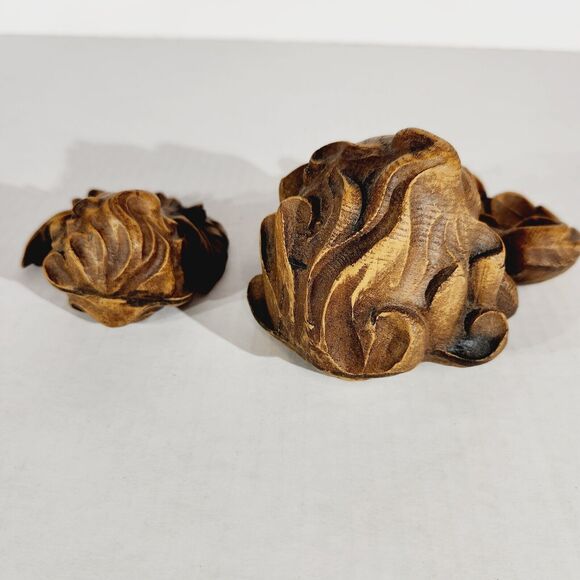 Syroco Wood Angel Cherub Wall Hanging 6in 3.5in Lot of 2 MCM Vtg Detailed Brown - Picture 5 of 8